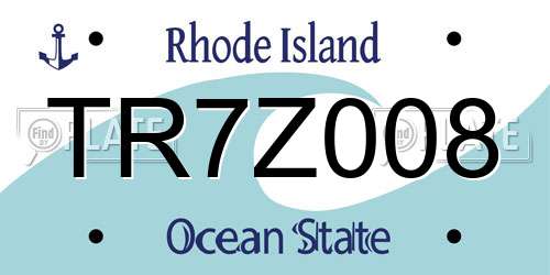 TR7Z008 Rhode Island License Plate