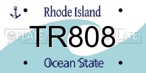 TR808 Rhode Island License Plate