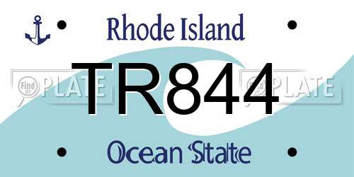 TR844 Rhode Island License Plate