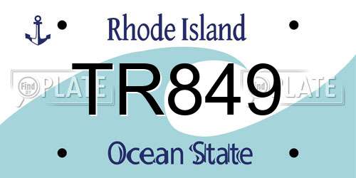 TR849 Rhode Island License Plate