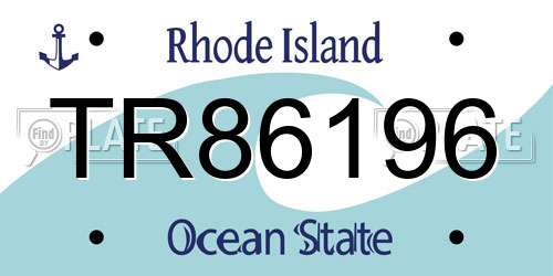 TR86196 Rhode Island License Plate