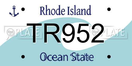TR952 Rhode Island License Plate