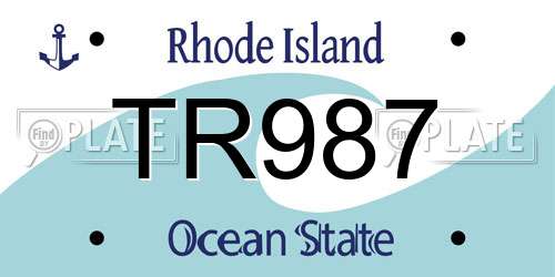 TR987 Rhode Island License Plate