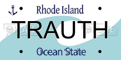 TRAUTH Rhode Island License Plate