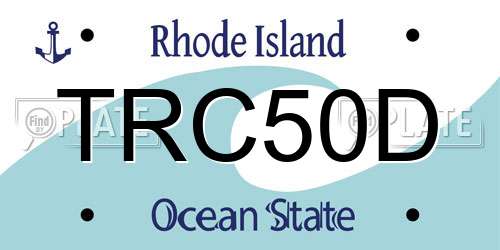 TRC50D Rhode Island License Plate