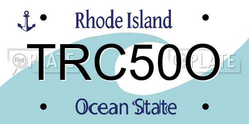 TRC50O Rhode Island License Plate