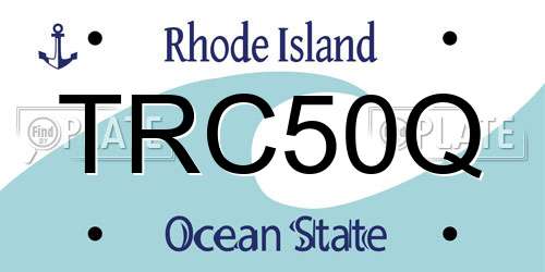 TRC50Q Rhode Island License Plate