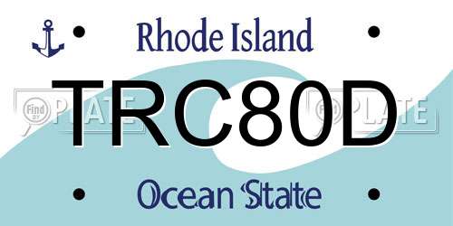 TRC80D Rhode Island License Plate