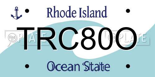 TRC80O Rhode Island License Plate