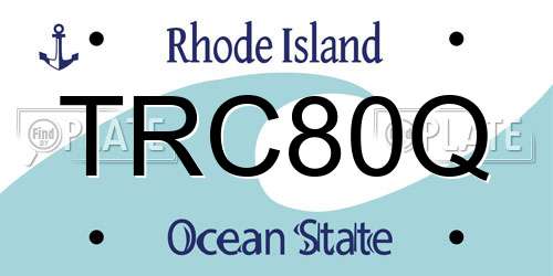 TRC80Q Rhode Island License Plate