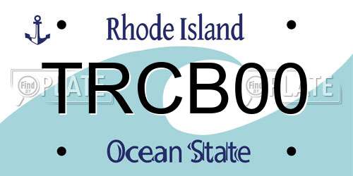 TRCB00 Rhode Island License Plate