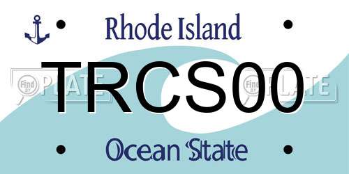 TRCS00 Rhode Island License Plate