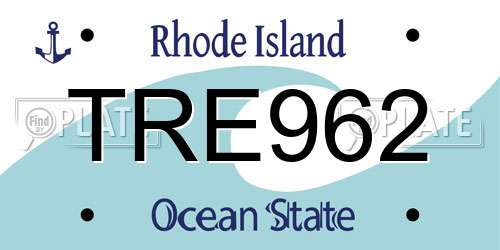 TRE962 Rhode Island License Plate