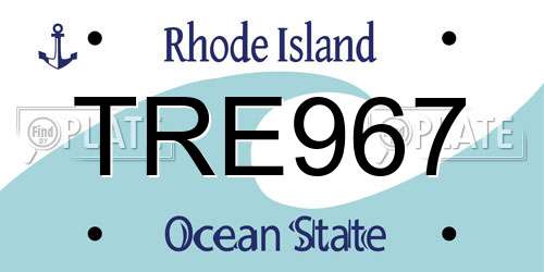 TRE967 Rhode Island License Plate