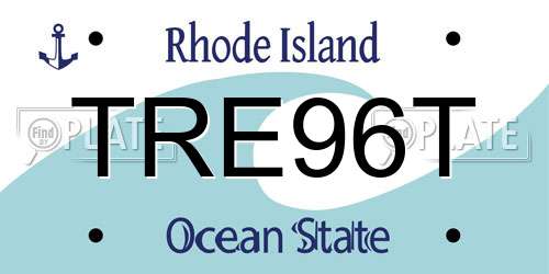TRE96T Rhode Island License Plate