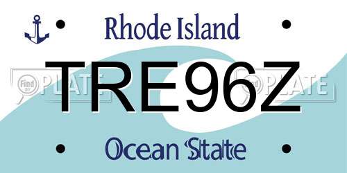 TRE96Z Rhode Island License Plate