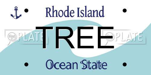 TREE Rhode Island License Plate