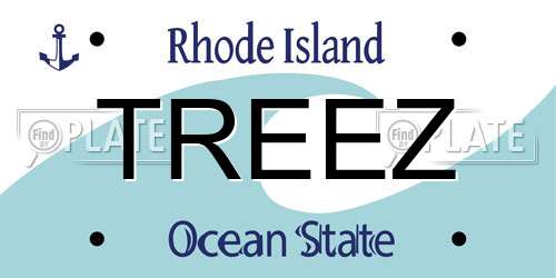 TREEZ Rhode Island License Plate