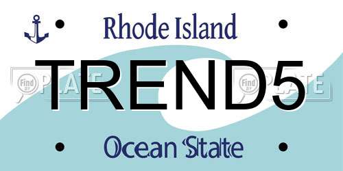 TREND5 Rhode Island License Plate