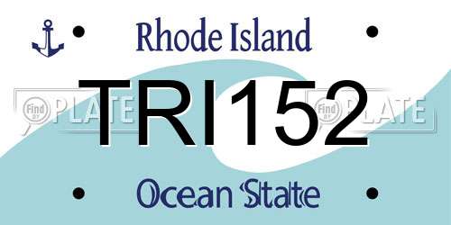 TRI152 Rhode Island License Plate
