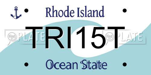 TRI15T Rhode Island License Plate