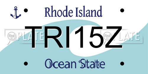 TRI15Z Rhode Island License Plate