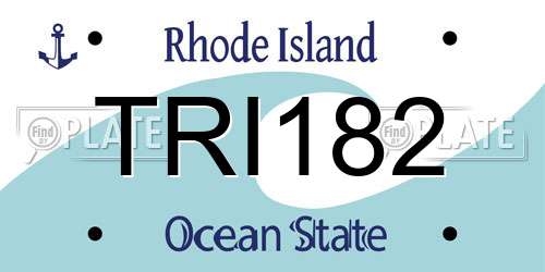 TRI182 Rhode Island License Plate