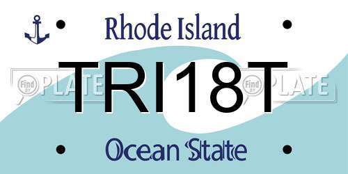 TRI18T Rhode Island License Plate