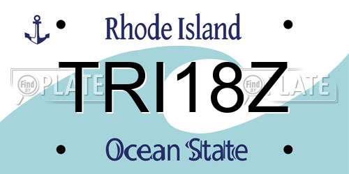 TRI18Z Rhode Island License Plate