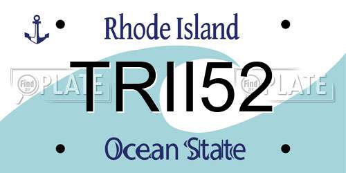 TRII52 Rhode Island License Plate