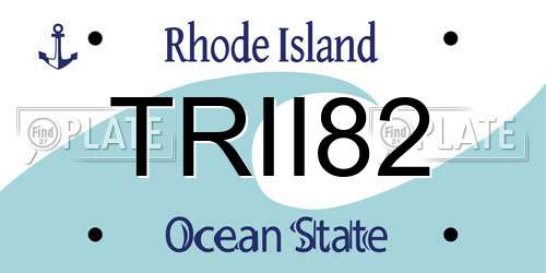 TRII82 Rhode Island License Plate