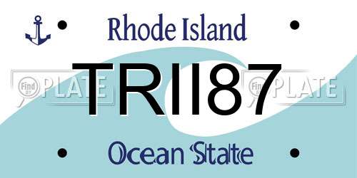 TRII87 Rhode Island License Plate