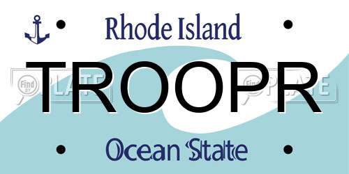 TROOPR Rhode Island License Plate