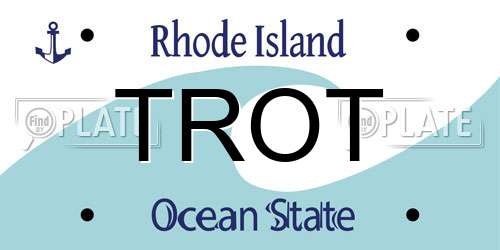 TROT Rhode Island License Plate