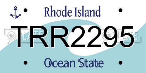 TRR2295 Rhode Island License Plate