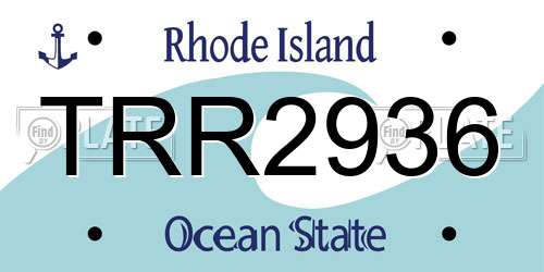 TRR2936 Rhode Island License Plate