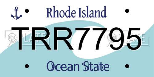 TRR7795 Rhode Island License Plate