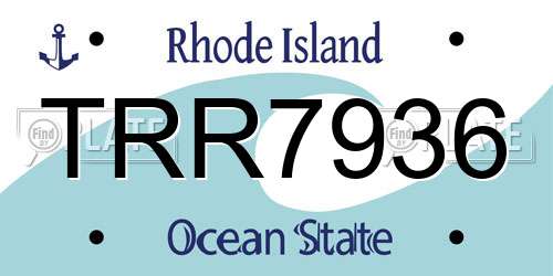 TRR7936 Rhode Island License Plate