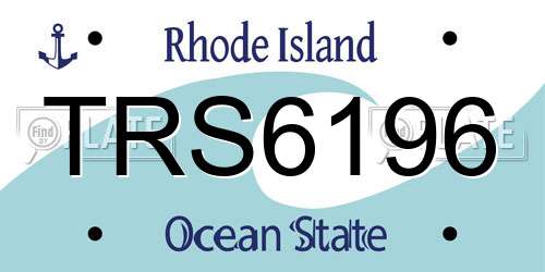 TRS6196 Rhode Island License Plate