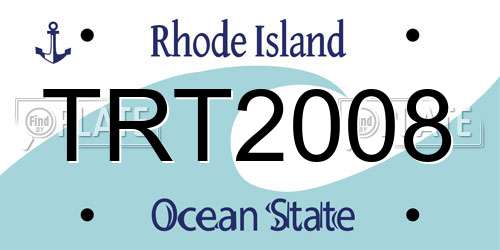 TRT2008 Rhode Island License Plate