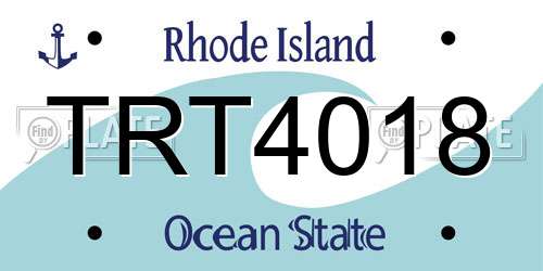 TRT4018 Rhode Island License Plate