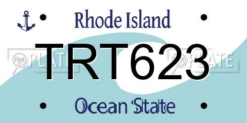TRT623 Rhode Island License Plate