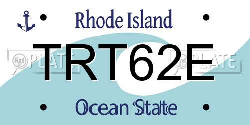 TRT62E Rhode Island License Plate