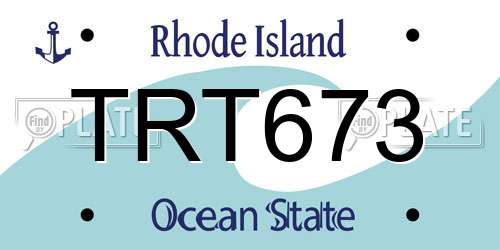 TRT673 Rhode Island License Plate
