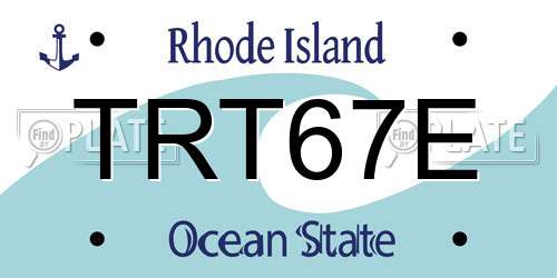 TRT67E Rhode Island License Plate