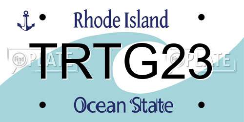TRTG23 Rhode Island License Plate