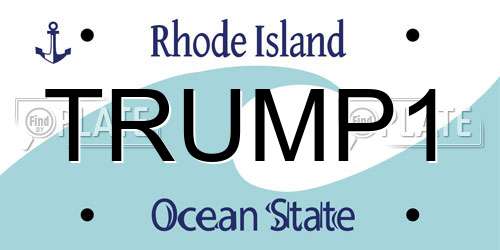 TRUMP1 Rhode Island License Plate