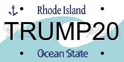 TRUMP20 Rhode Island License Plate