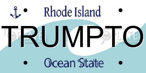 TRUMPTO Rhode Island License Plate