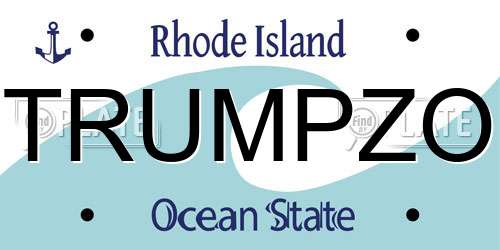TRUMPZO Rhode Island License Plate